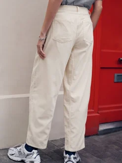écru - Pantalons coupe ballon en velours côtelé