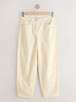 écru - Pantalons coupe ballon en velours côtelé