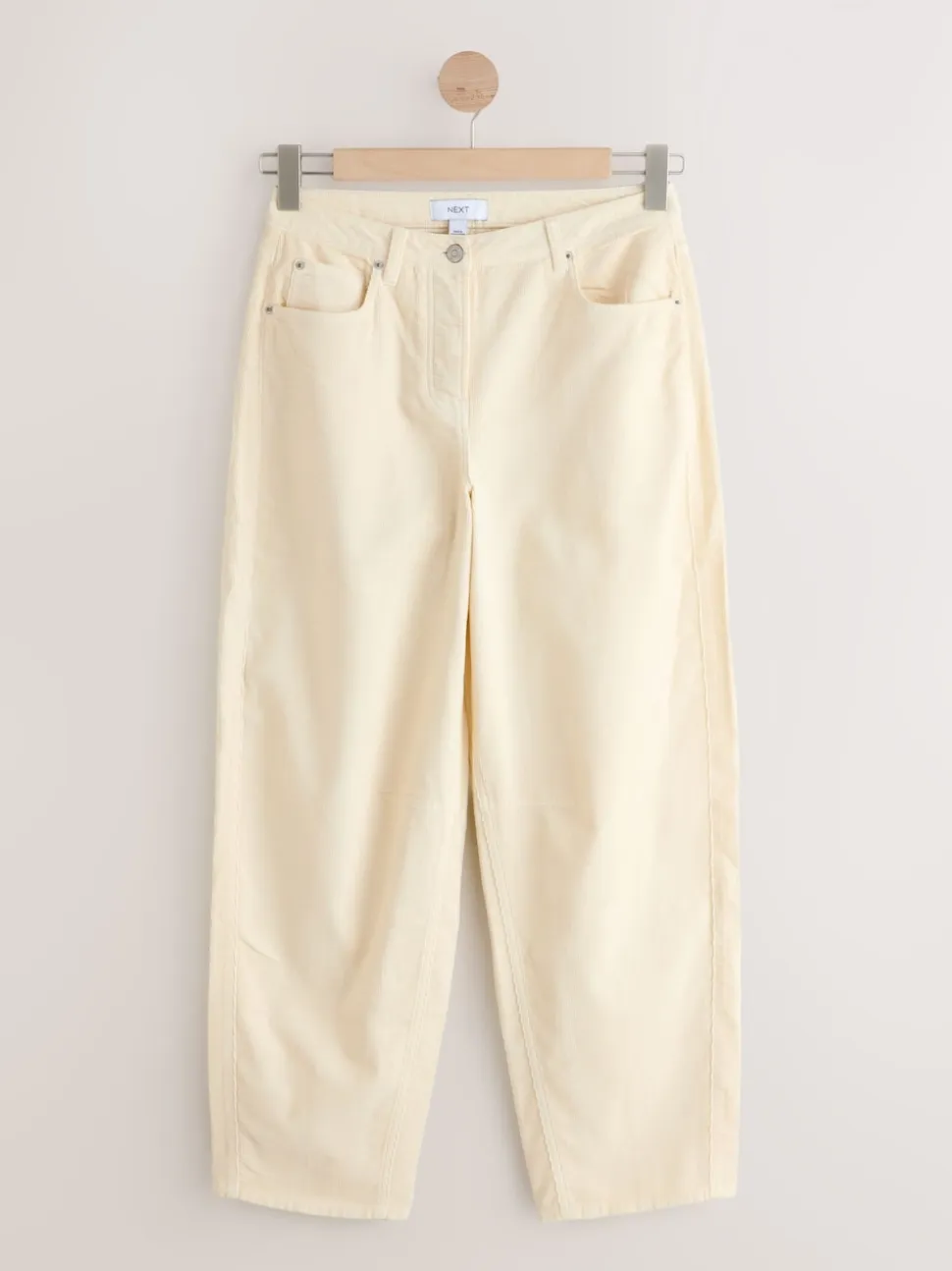 écru - Pantalons coupe ballon en velours côtelé