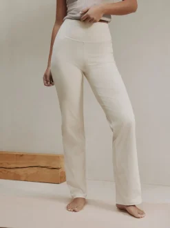 écru - Self Leggings larges côtelés