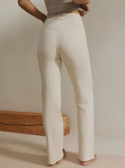 écru - Self Leggings larges côtelés
