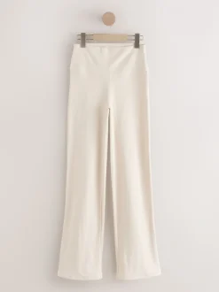 écru - Self Leggings larges côtelés
