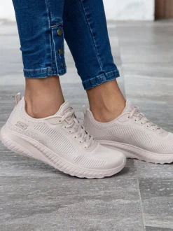 Écru - Skechers Bobs Squad Chaos Face Off Baskets pour femmes