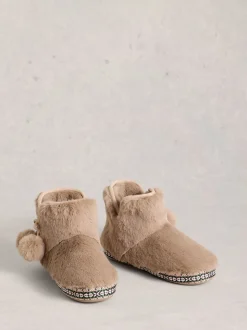 Écru - White Stuff chaussons bottines en fausse fourrure