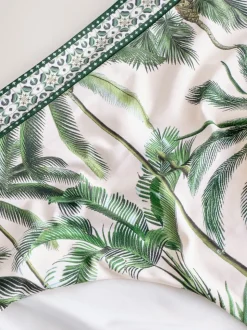 Écru/vert palmier - Bas de bikini Imprimé