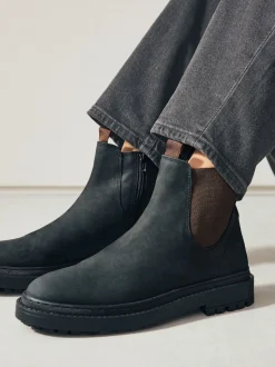 Cuir huilé noir - Chelsea Bottes/Bottines Forever Comfort® à bout rond