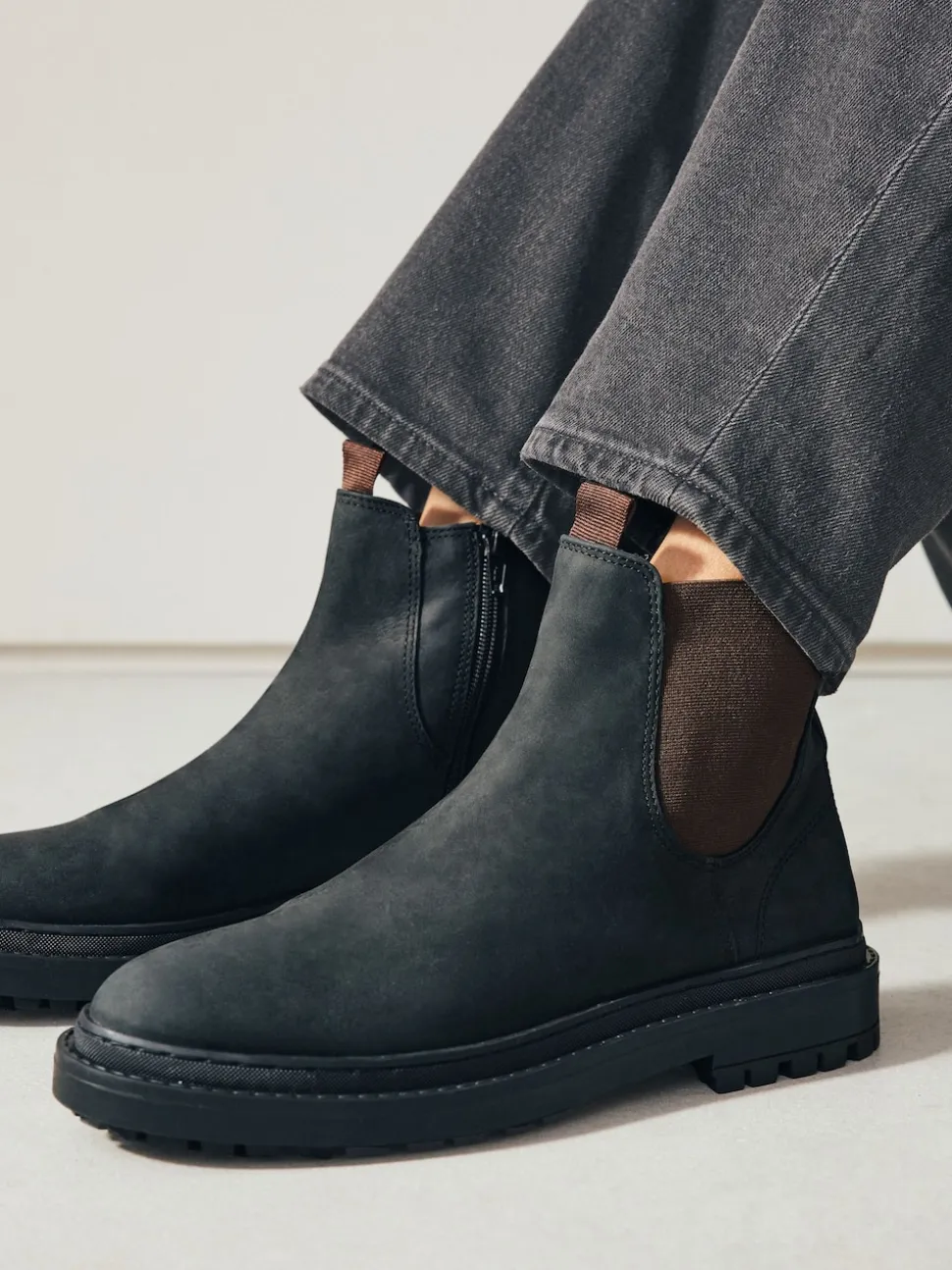 Cuir huilé noir - Chelsea Bottes/Bottines Forever Comfort® à bout rond