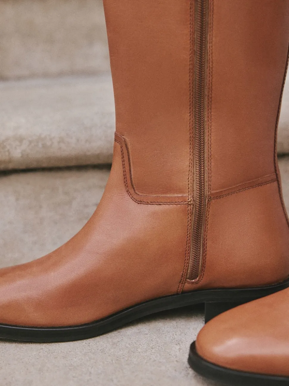 Cuir marron fauve - Bottes d’équitation plates Forever Comfort®