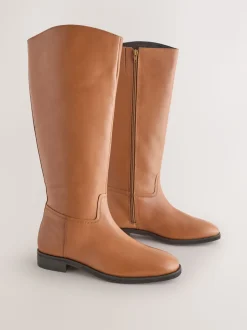 Cuir marron fauve - Bottes d’équitation plates Forever Comfort®