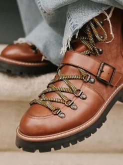 Cuir marron fauve - Bottes à lacets Forever Comfort® à boucle
