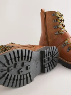 Cuir marron fauve - Bottes à lacets Forever Comfort® à boucle