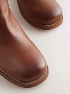 Cuir marron fauve - Bottes à enfiler Forever Comfort® hauteur genou
