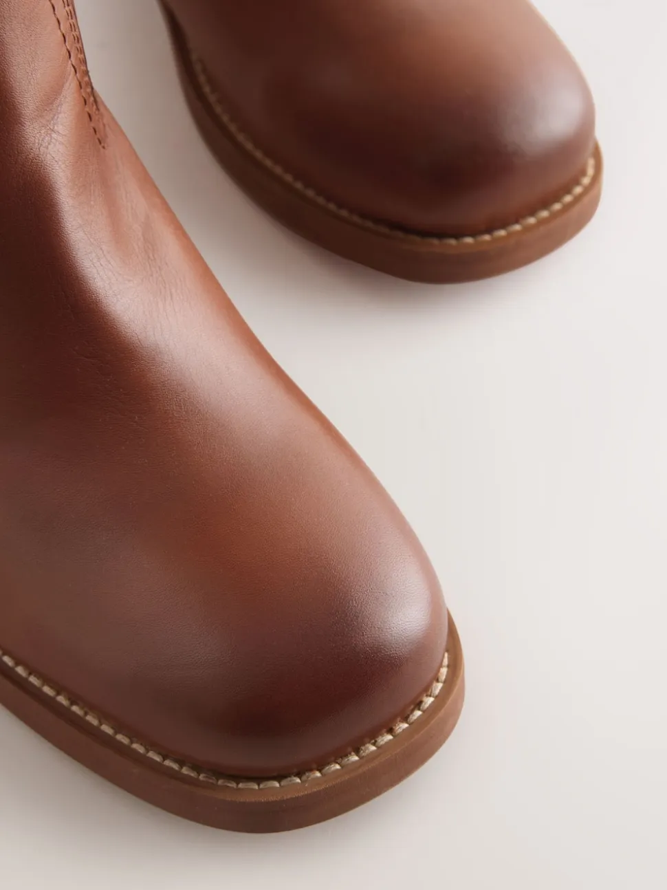 Cuir marron fauve - Bottes à enfiler Forever Comfort® hauteur genou