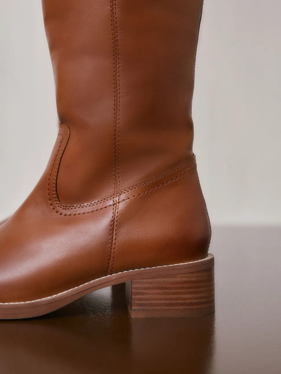 Cuir marron fauve - Bottes à enfiler Forever Comfort® hauteur genou