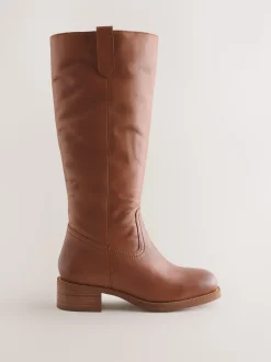 Cuir marron fauve - Bottes à enfiler Forever Comfort® hauteur genou