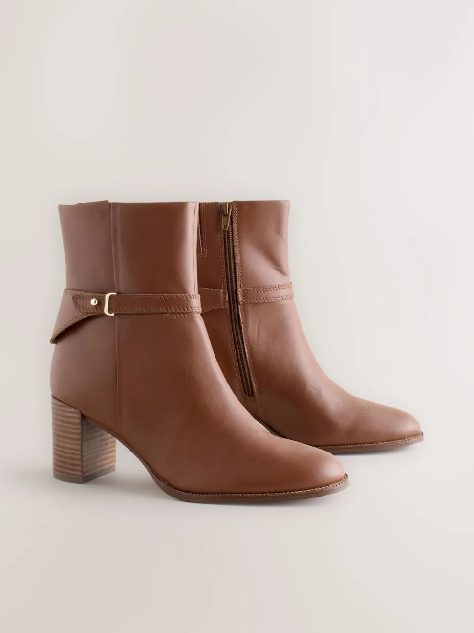 Cuir marron fauve - Bottines Forever Comfort® à pièces métalliques
