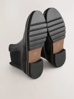 Cuir noir - Bottes Chelsea Forever Comfort® à détail Brogue