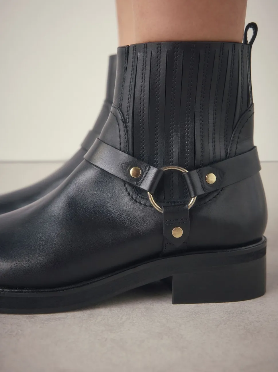 Cuir noir - Bottes Forever Comfort® Hardware Harness Chelsea