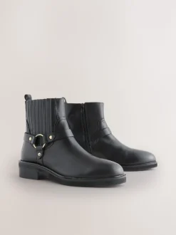 Cuir noir - Bottes Forever Comfort® Hardware Harness Chelsea