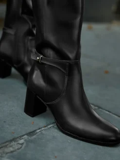 Cuir noir - Bottes hauteur genou à finitions matérielles Forever Comfort®