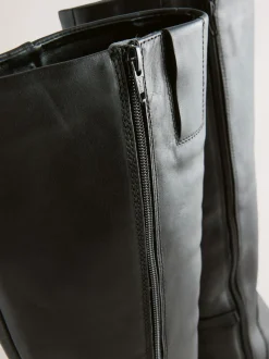 Cuir noir - Bottes hauteur genou à finitions matérielles Forever Comfort®