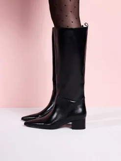 Cuir noir - Bottes Tabitha Simmons x Next Cassidy à talons carrés