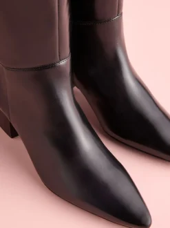 Cuir noir - Bottes Tabitha Simmons x Next Cassidy à talons carrés