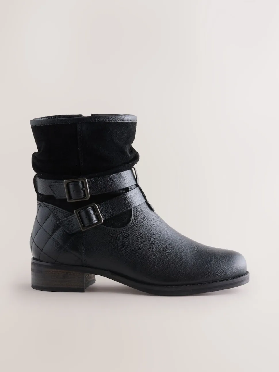 Cuir noir - Bottines en cuir souple
