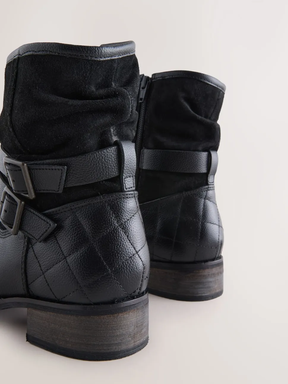 Cuir noir - Bottines en cuir souple