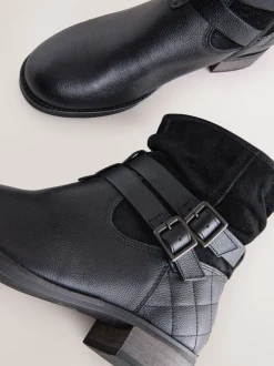 Cuir noir - Bottines en cuir souple