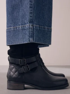 Cuir noir - Bottines en cuir souple