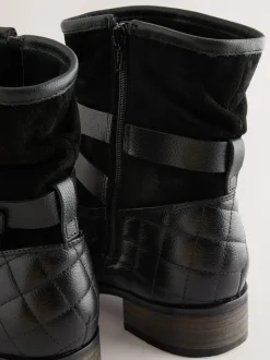 Cuir noir - Bottines en cuir souple