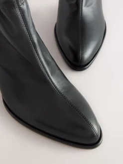 Cuir noir - Bottines Forever Comfort® froncées