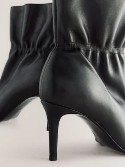 Cuir noir - Bottines Forever Comfort® froncées