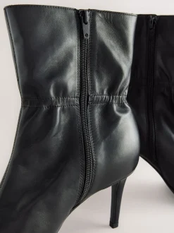 Cuir noir - Bottines Forever Comfort® froncées