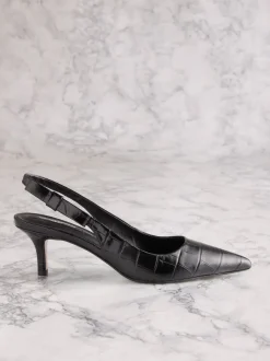 Cuir Noir effet Crocs - Tabitha Simmons x Next Dela à talons pointus à bride arrière