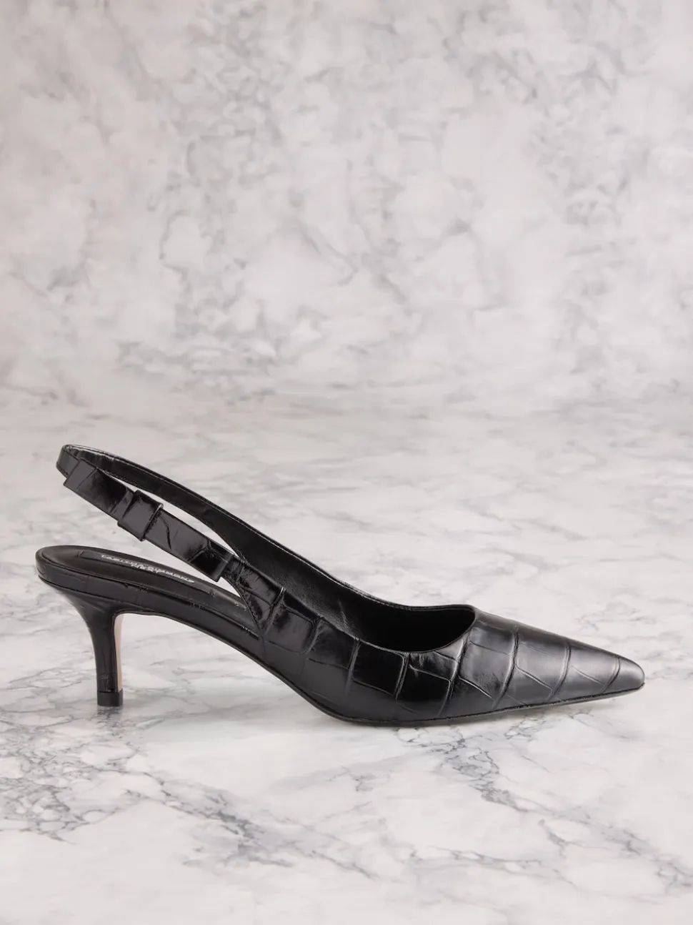Cuir Noir effet Crocs - Tabitha Simmons x Next Dela à talons pointus à bride arrière