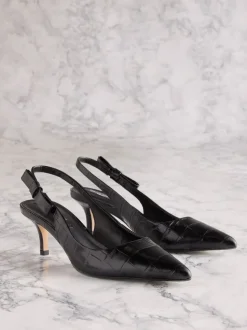 Cuir Noir effet Crocs - Tabitha Simmons x Next Dela à talons pointus à bride arrière