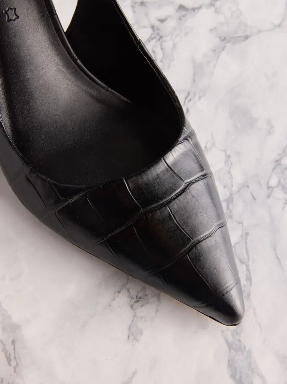 Cuir Noir effet Crocs - Tabitha Simmons x Next Dela à talons pointus à bride arrière