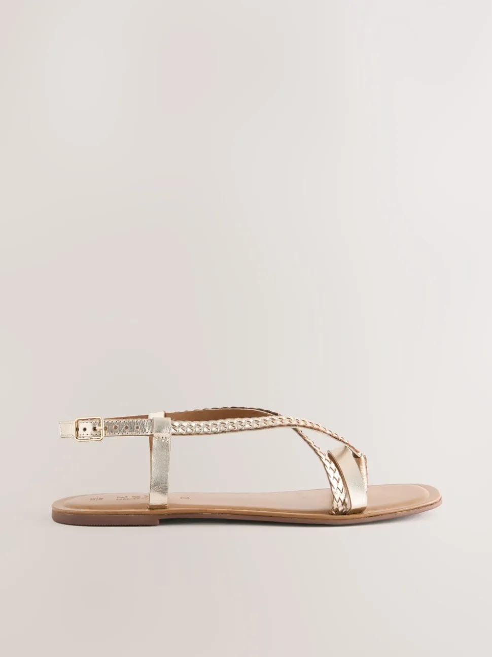 Cuir or rose - String tressé à entredoigt