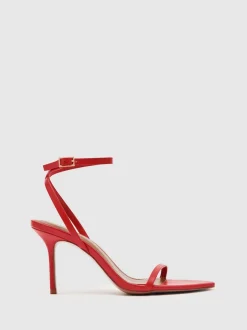 Cuir rouge - Sandales à talons aiguilles à bretelles Reiss Charlotte