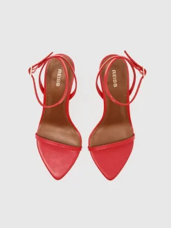 Cuir rouge - Sandales à talons aiguilles à bretelles Reiss Charlotte
