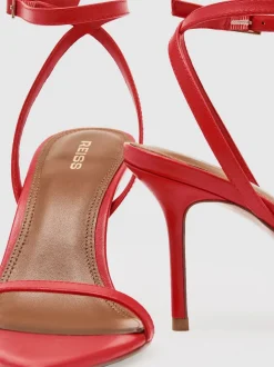 Cuir rouge - Sandales à talons aiguilles à bretelles Reiss Charlotte