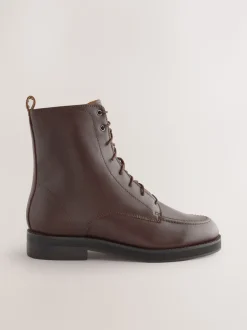 Cuir rouge bourgogne - Bottines Forever Comfort® à lacets