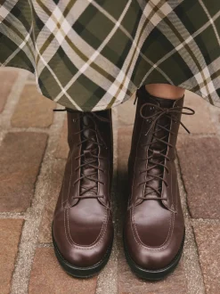 Cuir rouge bourgogne - Bottines Forever Comfort® à lacets