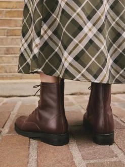 Cuir rouge bourgogne - Bottines Forever Comfort® à lacets