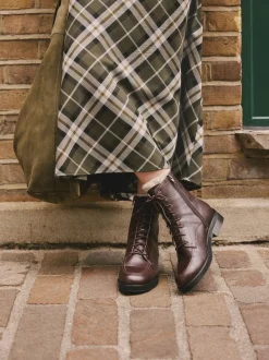 Cuir rouge bourgogne - Bottines Forever Comfort® à lacets