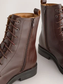 Cuir rouge bourgogne - Bottines Forever Comfort® à lacets