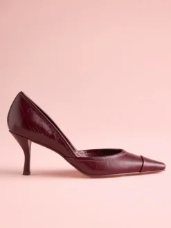 Cuir rouge bourgogne - Tabitha Simmons x Next Mary Grace talons en cuir à bout pointu