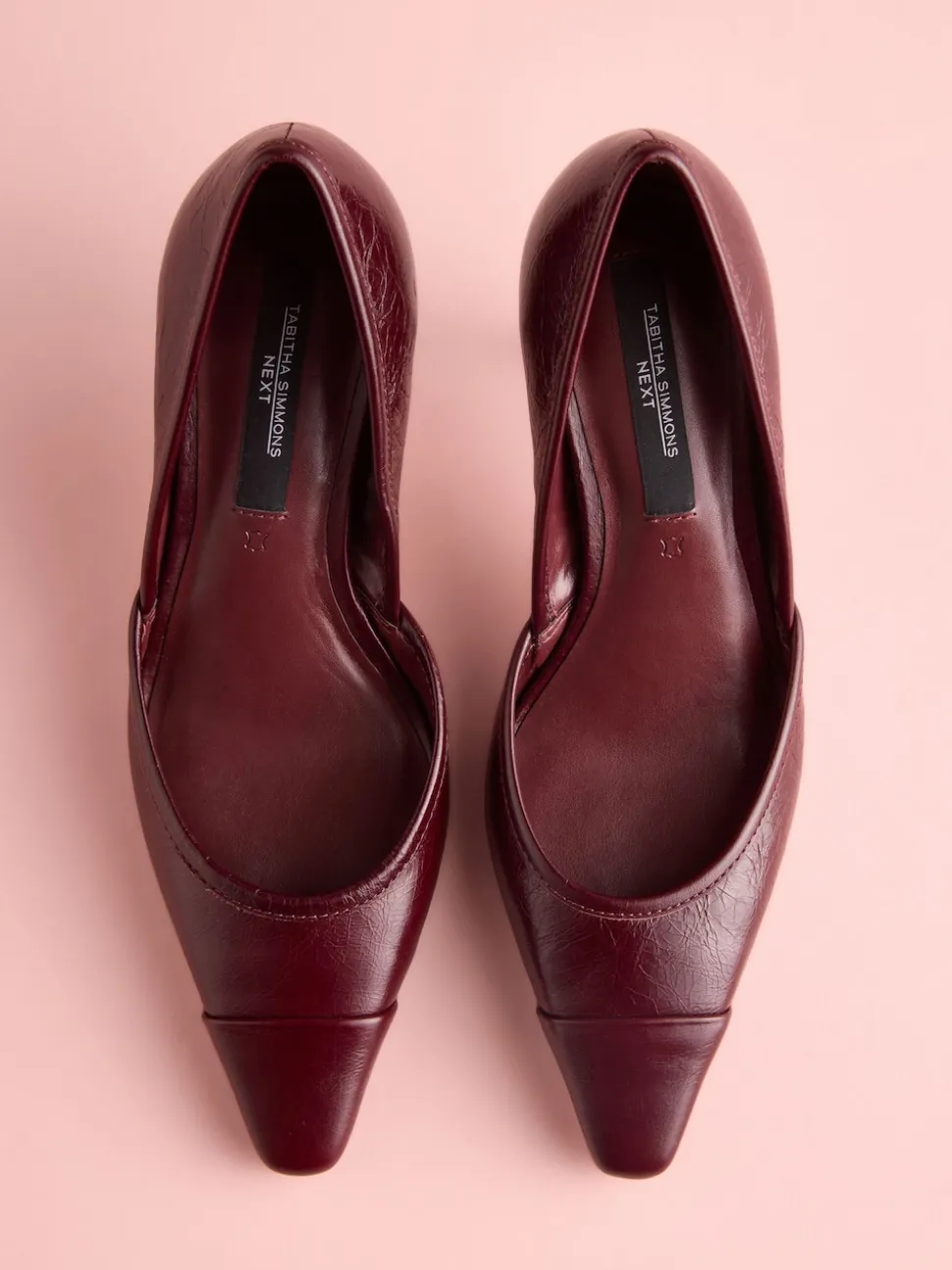 Cuir rouge bourgogne - Tabitha Simmons x Next Mary Grace talons en cuir à bout pointu